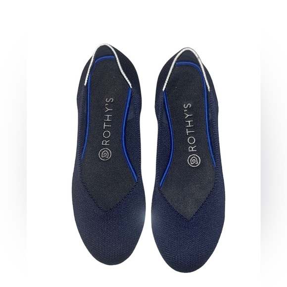 Rothy's Shoes - Rothy’s The Flat Birdseye RETIRED a maritime blue white halo size 8 Rare